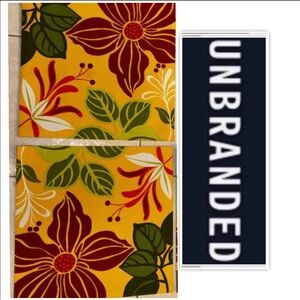 UNBRANDED Square Mustard Floral Indoor / Outdoor Placemats Set